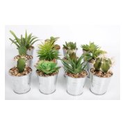 Konstgjord Växt Suckulent I Metallkruka